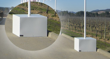Base cúbica de mástil para instalación sin anclaje