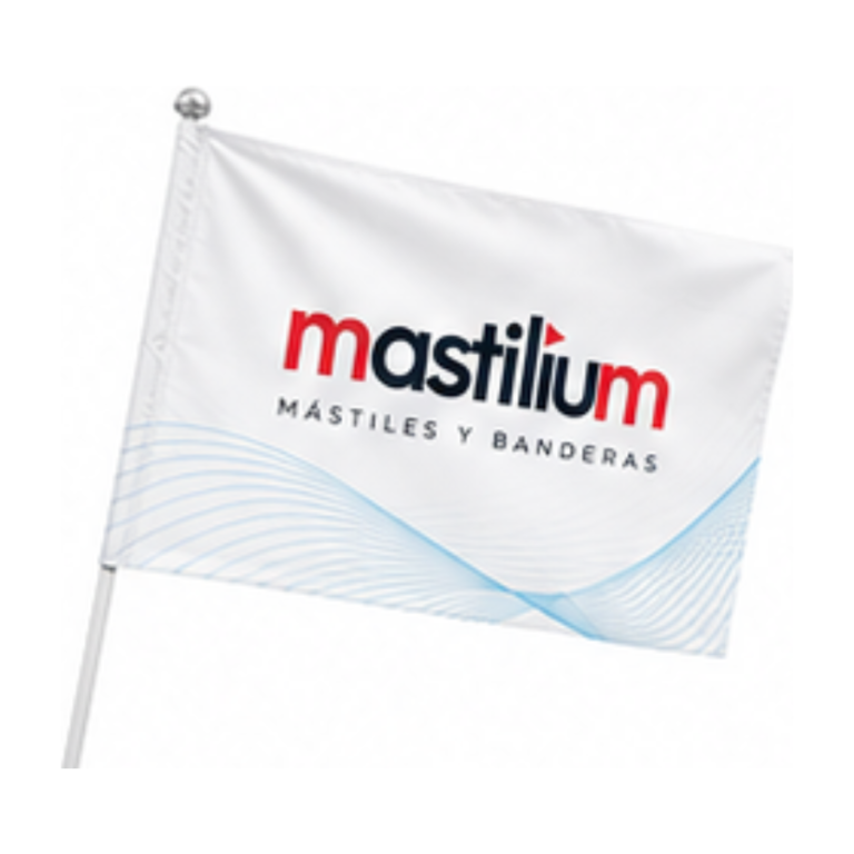 Bandera con palo personalizado con el logotipo de Mastilium