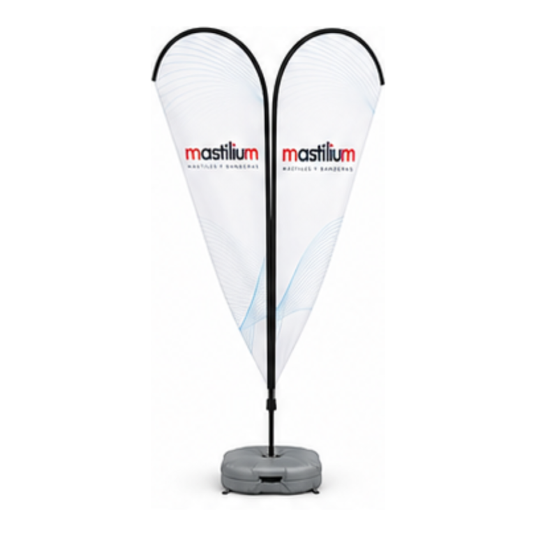 Fly banner doble cara personalizado con el logotipo de Mastilium