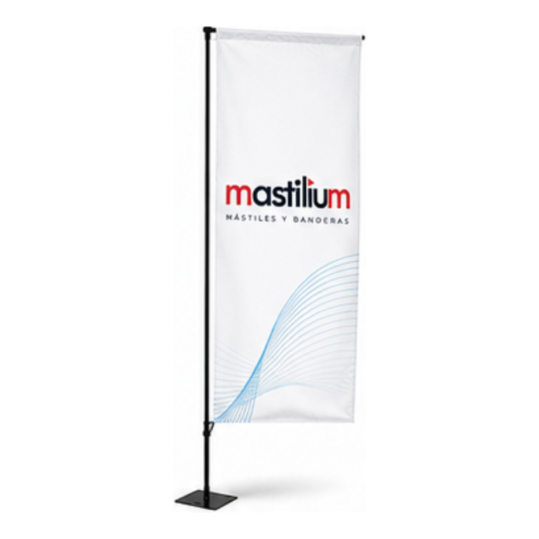 Fly banner rectangular personalizado con el logotipo de Mastilium