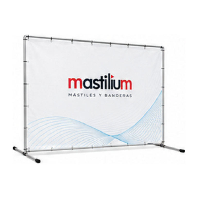 Photocall personalizado con el logotipo de Mastilium