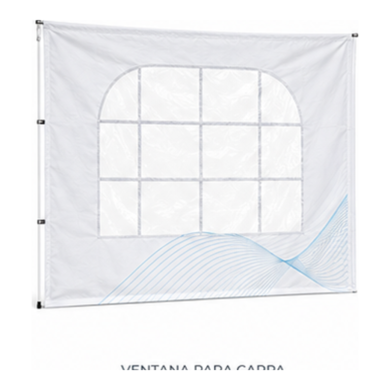 Ventana para carpa personalizado con el logotipo de Mastilium