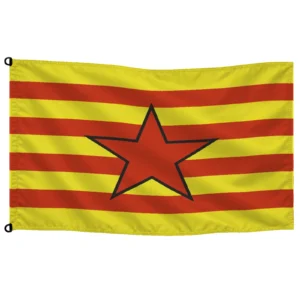 Bandera de mesa Aragón independentista con estrella roja | Mastilium