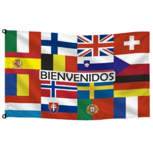 Bandera de mesa de 16 países bienvenidos Europa | Mastilium