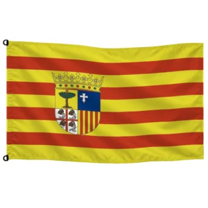 Bandera de Aragón de despacho — con escudo | Mastilium