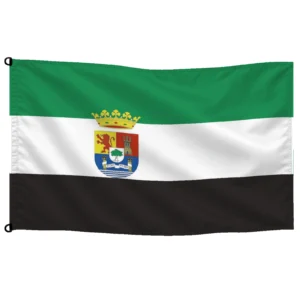 Bandera de Extremadura de despacho — con escudo | Mastilium