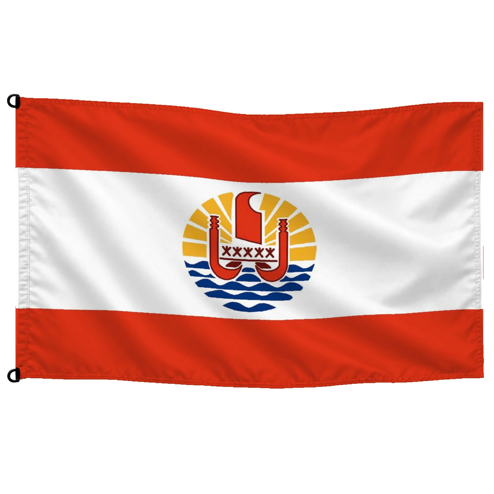 Bandera de Polinesia Francesa de despacho — con escudo | Mastilium