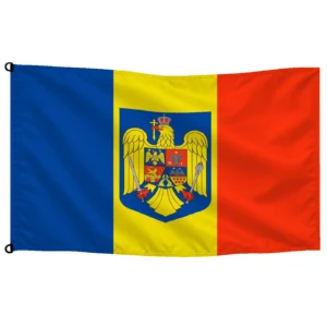 Bandera de Rumania de despacho — con escudo | Mastilium