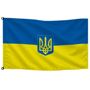 Bandera de Ucrania de despacho — con escudo | Mastilium
